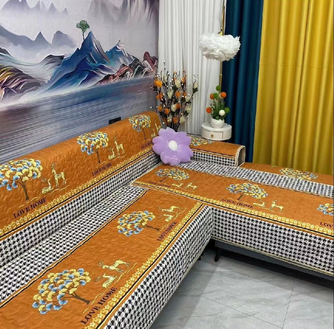 四季通用萊卡棉防滑沙發墊