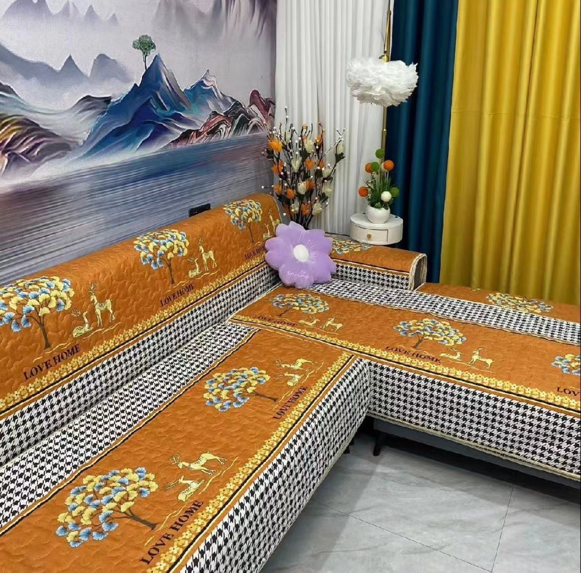 四季通用萊卡棉防滑沙發墊