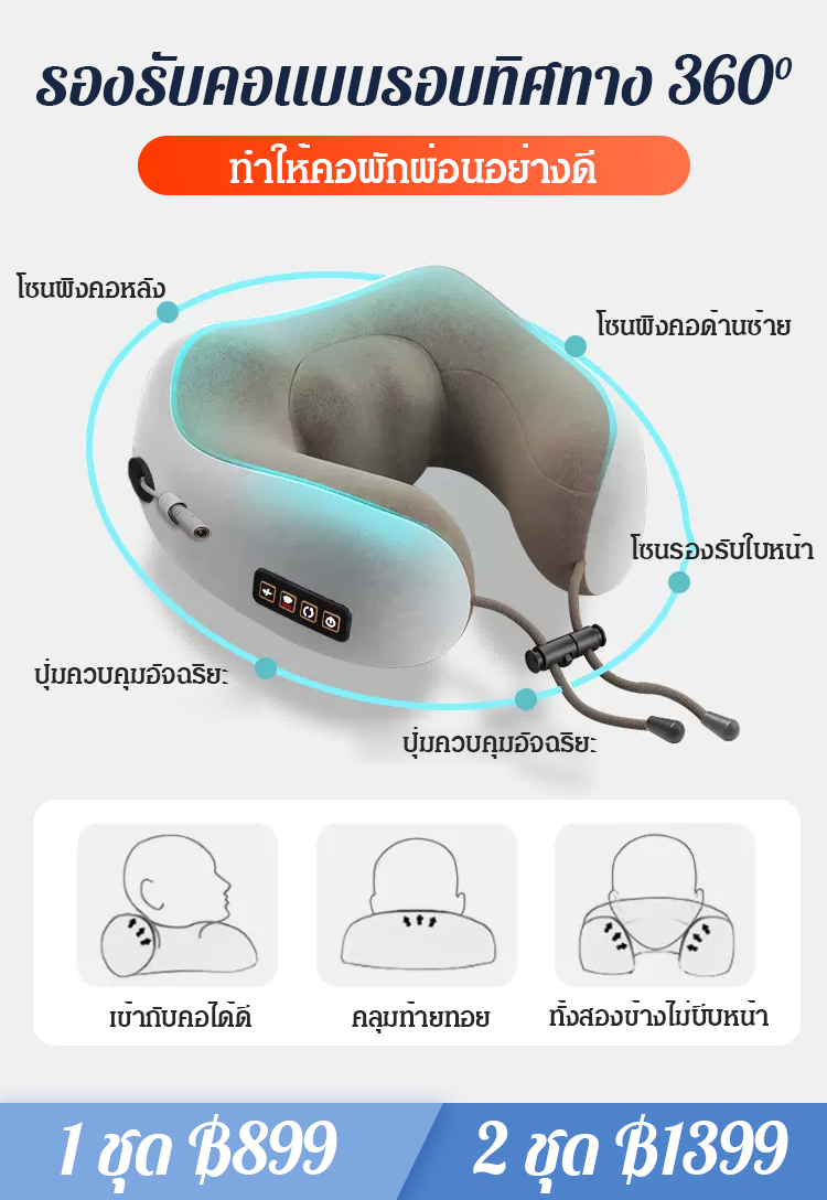 เครื่องนวดคอไฟฟ้ารูปตัว U -รุ่นผ้าไหมเย็น (บอกลาโรคคอ)