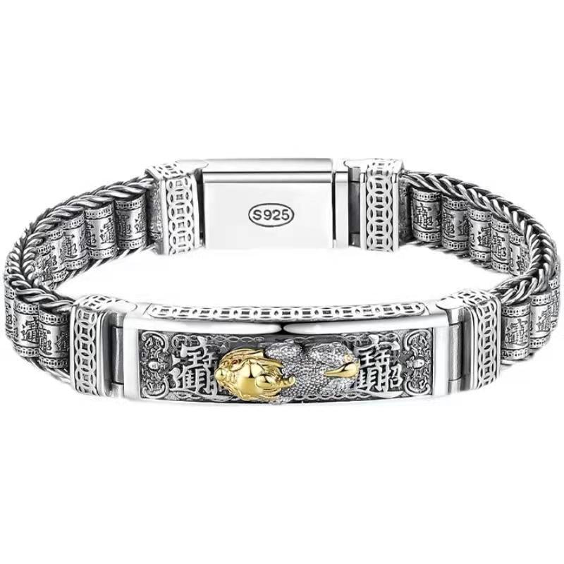 【กวักเงินกวักทอง】สร้อยข้อมือโชคลาภ สลักด้วยมนตร์ "โอม มณี ปัทเม หูม" 