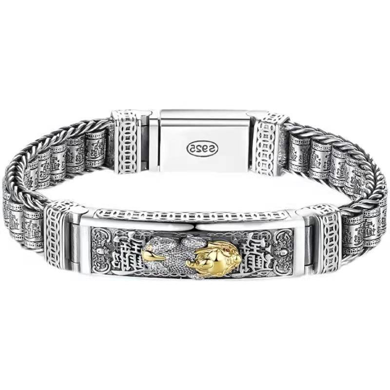 【กวักเงินกวักทอง】สร้อยข้อมือโชคลาภ สลักด้วยมนตร์ "โอม มณี ปัทเม หูม" 