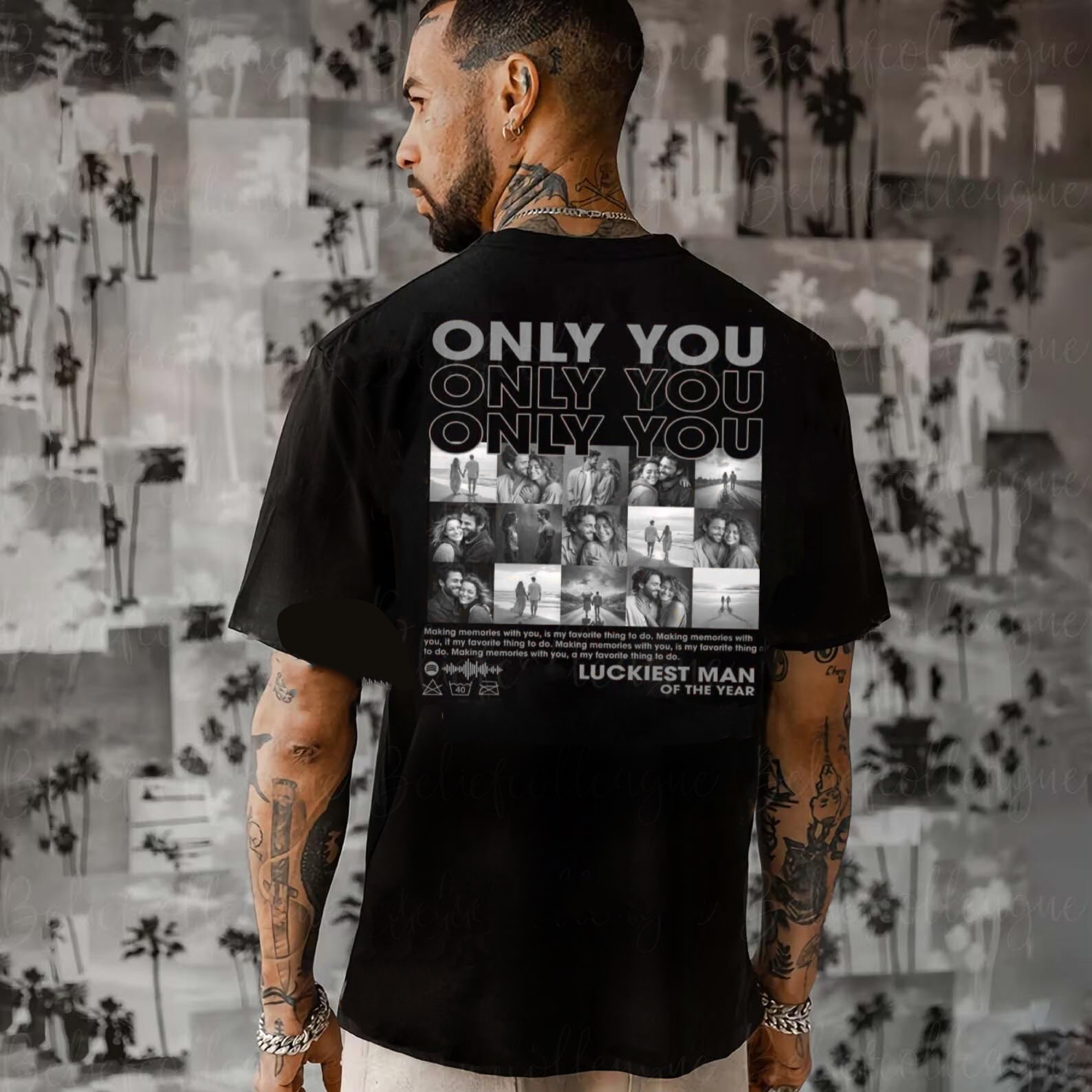 ONLY YOU ユニークなカスタマイズされたフォト T シャツ – バレンタインデーのギフト-welikecustom-MJ