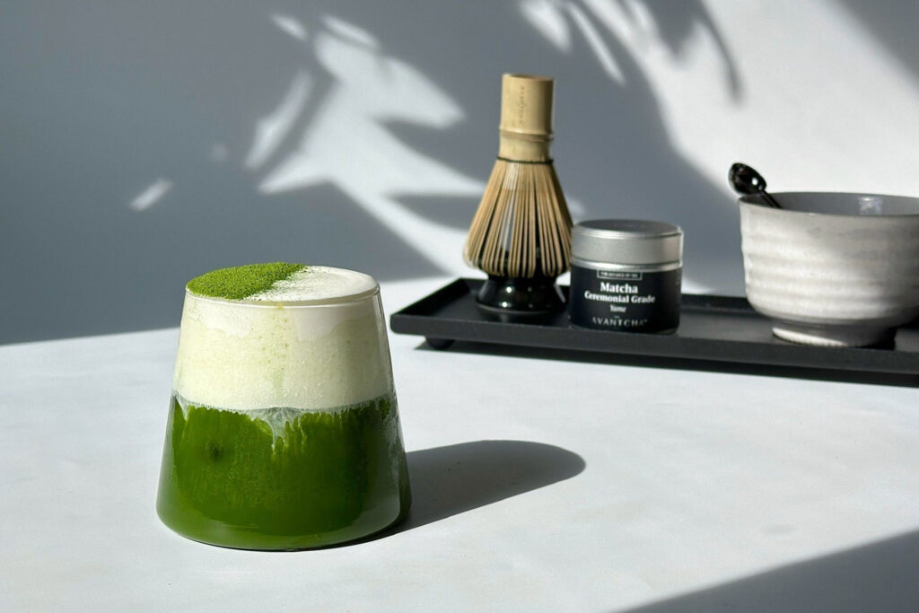 creamy matcha sea salt latte
