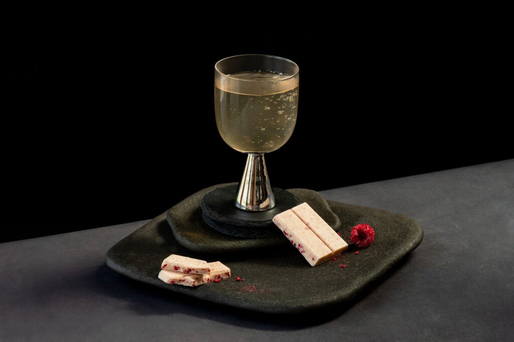 White Raspberry chocolate paired with Jasmine Silver Needle tea