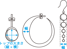 イヤリング・ピアス測り方