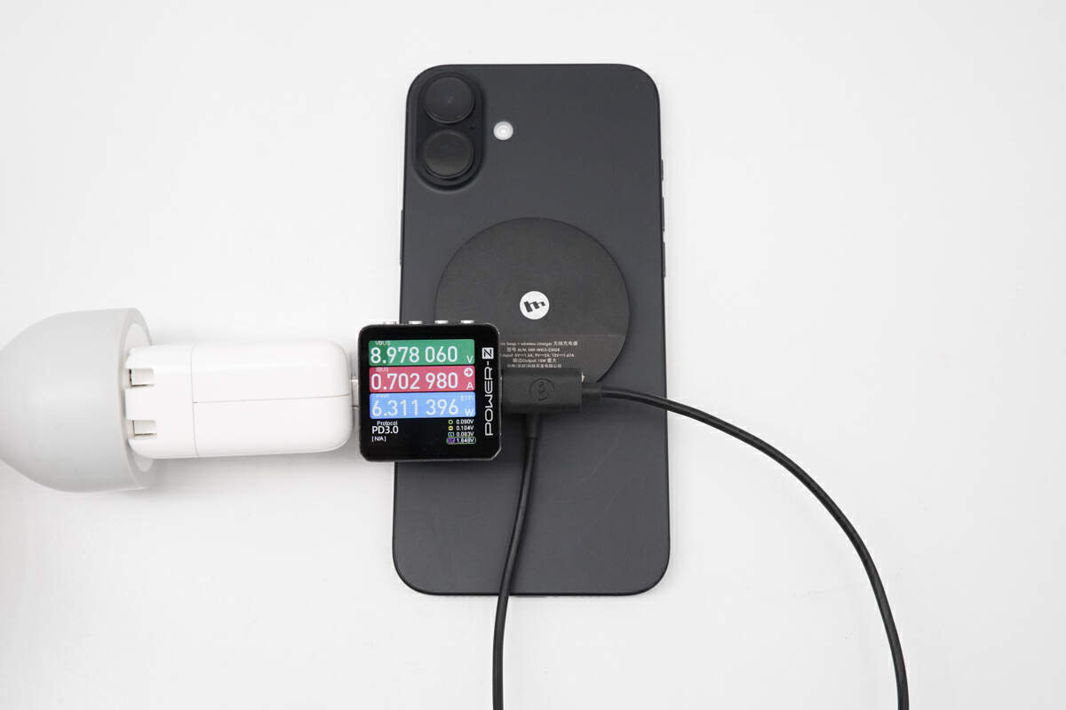 POWER-Z KM003C实测iPhone 16系列的无线充功率-POWER-Z