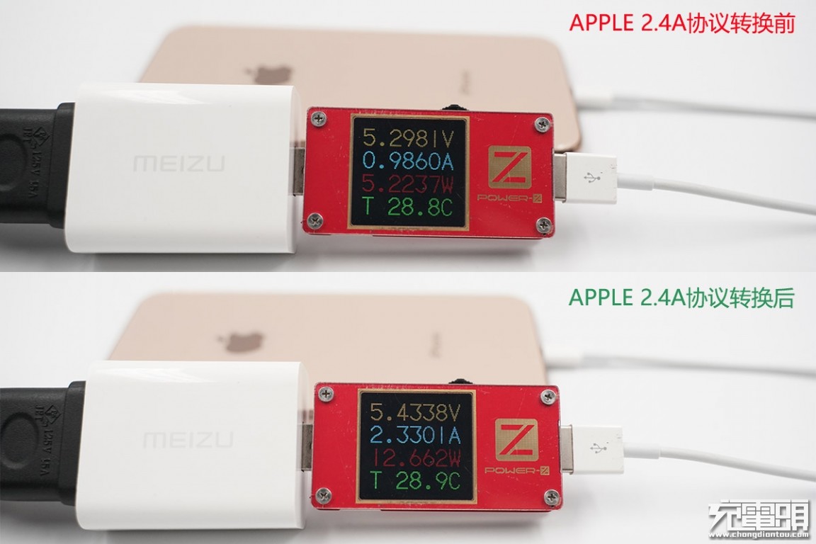 ChargerLAB POWER-Z KT001使用技巧：APPLE 2.4A协议转换-POWER-Z