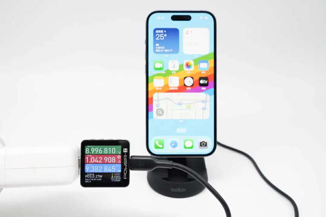 POWER-Z KM003C 用于 Qi2无线充电测试:belkin贝尔金-POWER-Z