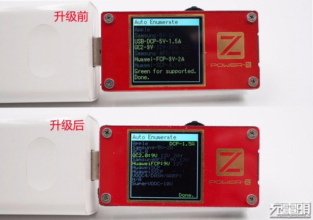 ChargerLAB POWER-Z KT001固件升级,支持华为40W和OPPO/一加超级闪充协议检测-POWER-Z