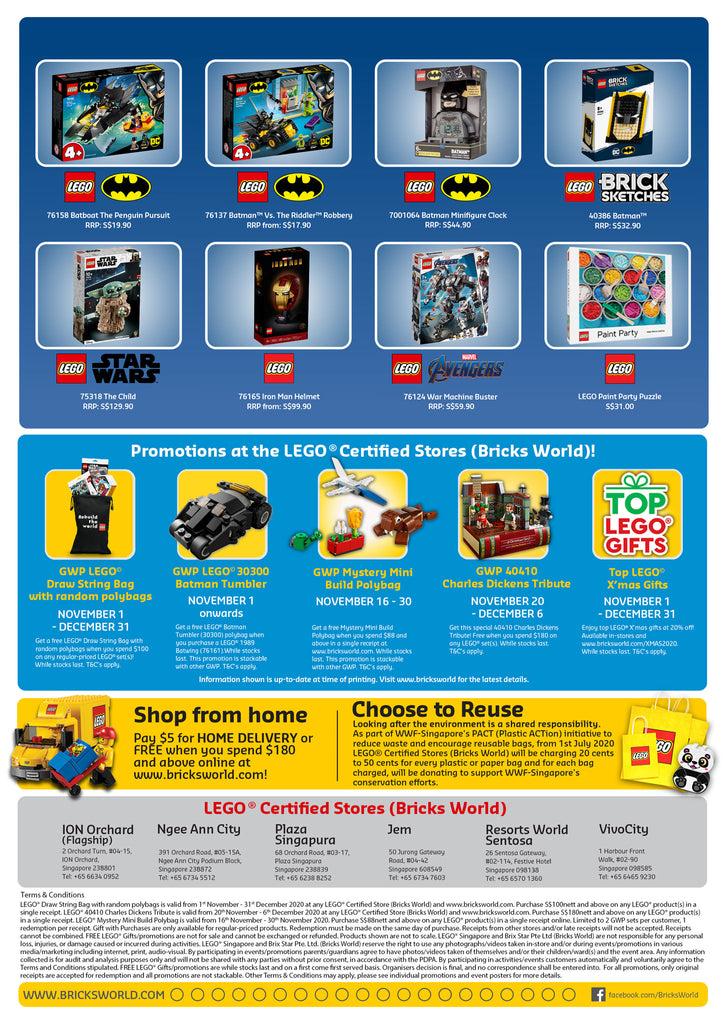 LEGO Certified Stores Bricks World November 2020 Store Calendar