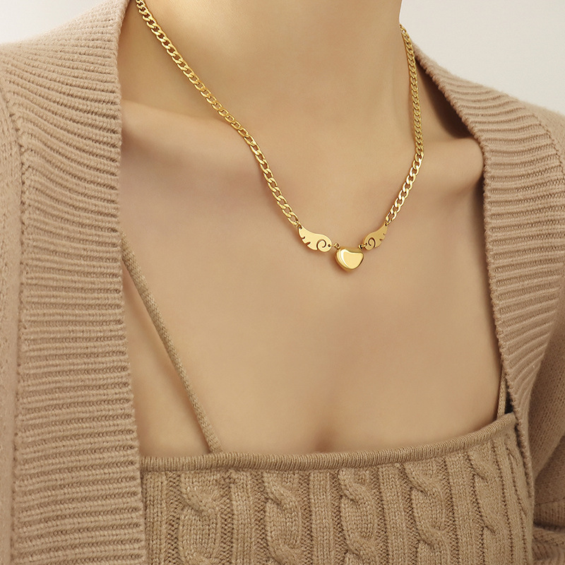 Winged Heart Pendant Necklace