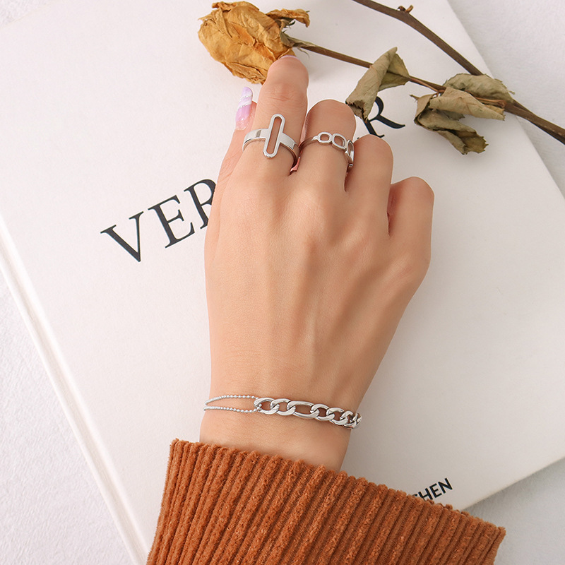 Link Chain Splicing Metallic Sphere Necklace & Bracelet Set
