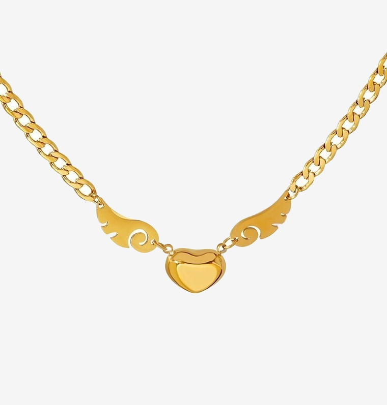 Winged Heart Pendant Necklace