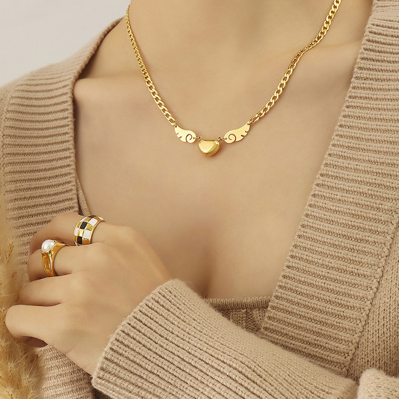 Winged Heart Pendant Necklace